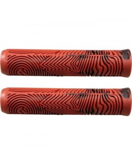 North Industry Pro Scooter Grips (Black/Red Swirl)