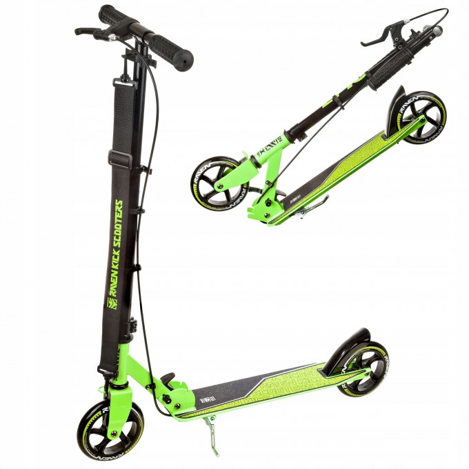 Kids Scooter Raven Epic Lime 145mm handbreak, rubber grips