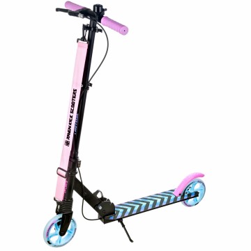 Kick scooter Raven Pastelle Black/Pink 145mm with handbrake, bell and front suspension