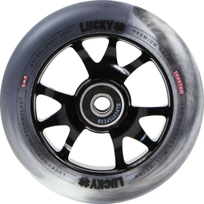 Lucky Toaster 100mm Pro Scooter Wheel (100mm|Black/White Swirl)