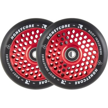 Root Honeycore Black 110mm 2-pack Pro Scooter Wheels (110mm|Red)