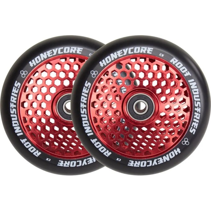 Root Honeycore Black 120mm 2-pack Pro Scooter Wheels (120mm|Red)