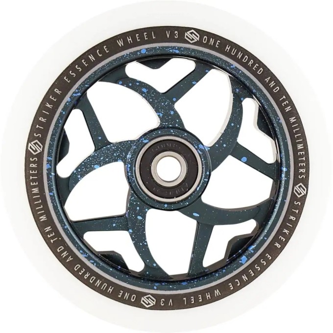 Striker Essence V3 White Pro Scooter Wheel (110mm|Blue Splash)