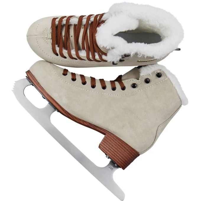 Roces Suede Eco-Fur Figure Skates (Suede Brown|35)