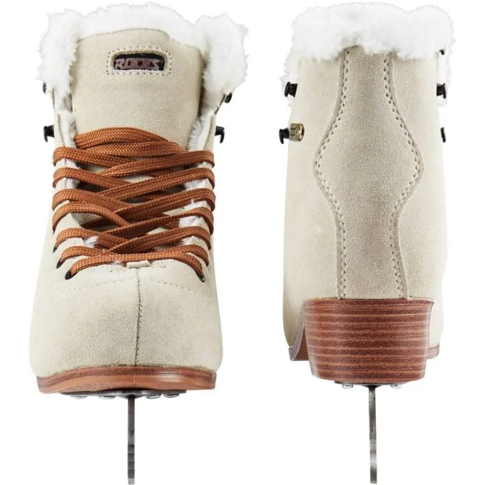 Roces Suede Eco-Fur Figure Skates (Suede Brown|37)