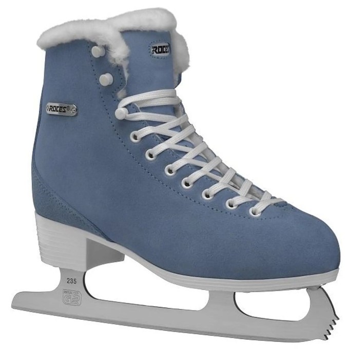 Roces Suede Eco-Fur Figure Skates (Suede Blue|37)