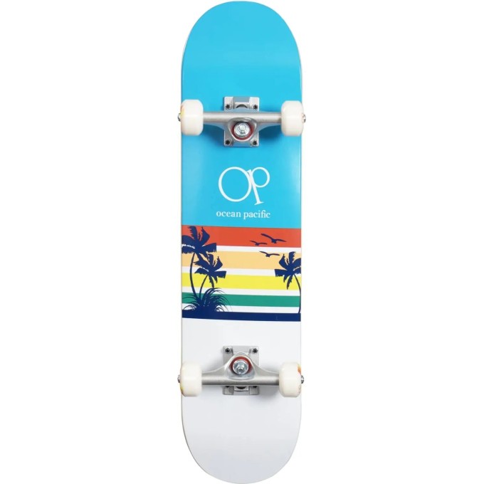 Ocean Pacific Sunset Complete Skateboard (7.25"|Blue)