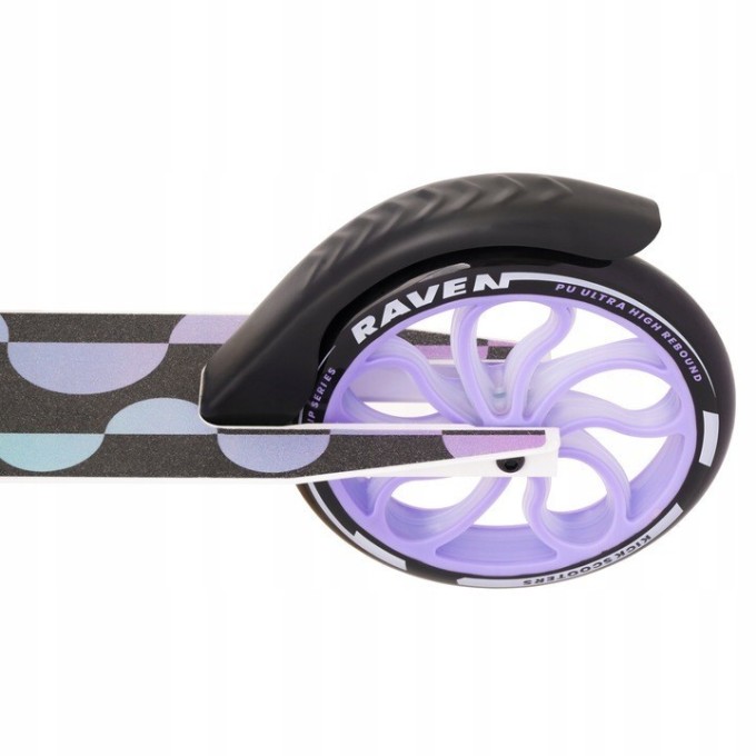 Foldable scooter Raven Galaxia Holo 200mm with bell, bottle holder and LED core