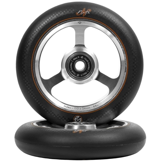 North Index G5 Pro Scooter Wheels 2-Pack (115mm|Silver/Black)