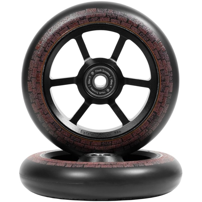 North Garrett Braz G5 Pro Scooter Wheels 2-Pack (110mm|Matte Black/Dark Brown)