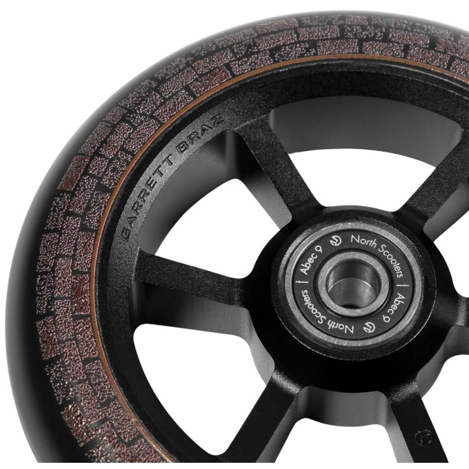 North Garrett Braz G5 Pro Scooter Wheels 2-Pack (110mm|Matte Black/Dark Brown)