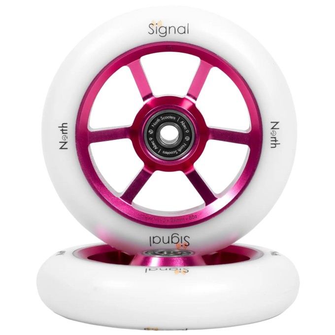 North Scooters Signal Pro Scooter Wheels 2-Pack (110mm|Magenta / White)
