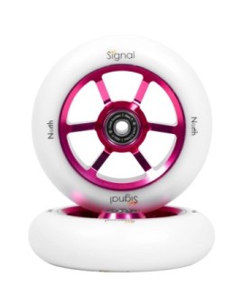 North Scooters Signal Pro Scooter Wheels 2-Pack (115mm|Magenta / White)