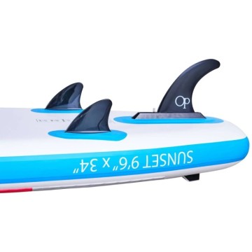 Ocean Pacific Sunset All Round 9'6 Inflatable Paddle Board (White/Red/Blue)