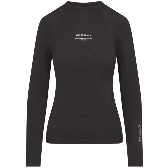 Whitespace Womens Graphene Crew Neck Baselayer (L|Black Onyx)