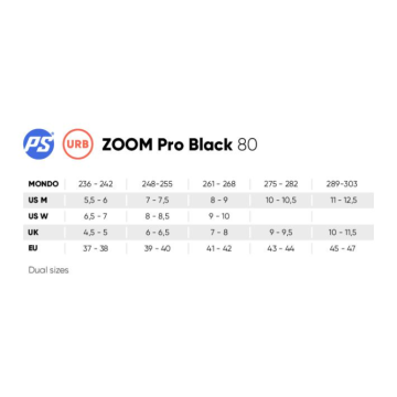 Powerslide Zoom Pro Black 80 – városi görkorcsolya, 4 × 80 mm