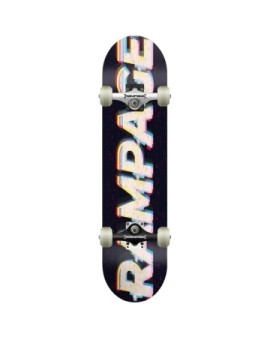 Rampage Glitch Logo Complete Skateboard (8"|Black)