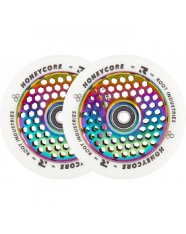 Root Honeycore White 110mm 2-pack Pro Scooter Wheels (110mm|Neochrome)
